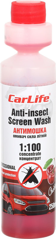 Рідина для склоомивоча CARLIFE, Cherry,літо, -5 °С, 0,25л
